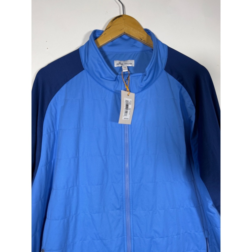 Peter Millar Crown Sport Mens XXL Blue Quilted Full Zip Performance Jacket NWT
